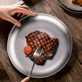 NNEAGS 23cm Premium Silver Grilling Plate - Durable, Heat-Resistant, Perfect for BBQs and Outdoor Cooking Kitchen Essential