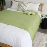 NNEAGS Green Acrylic Knitted Throw Blanket Solid Fringed Warm Cozy Woven Cover Couch Bed Sofa Home Decor