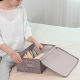 NNEAGS 2X Coffee Small Portable Double Zipper Storage Box Moisture Proof Clothes Basket Foldable Home Organiser