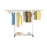 NNEAGS 2X  240cm Stainless Steel Floor-Standing Clothes Rack - Durable and Space-Saving Laundry Organizer