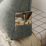 NNEAGS 2X 180cm Grey Triangular Wedge Bed Pillow Headboard Backrest Bedside Tatami Cushion Home Decor