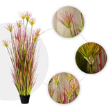 NNEAGS 4X 150cm Purple-Red Artificial Indoor Potted Papyrus Plant Tree Fake Simulation Decorative