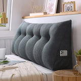 NNEAGS 2X 180cm Dark Grey Triangular Wedge Bed Pillow Headboard Backrest Bedside Tatami Cushion Home Decor