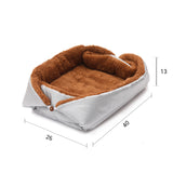 NNEAGS Silver Dual-purpose Cushion Nest Cat Dog Bed Warm Plush Kennel Mat Pet Home Travel Essentials