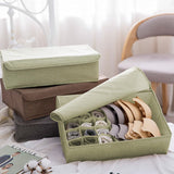 NNEAGS 2X Green Flip Top Underwear Storage Box Foldable Wardrobe Partition Drawer Home Organiser