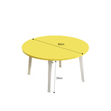 NNEAGS 2X Yellow Portable Floor Table Small Round Space-Saving Mini Desk Home Decor