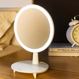 NNEAGS 2X Round White Rechargeable LED Light Makeup Mirror Tabletop Vanity Home Decor