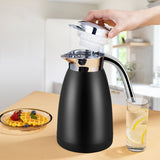 NNEAGS 1.2L Stainless Steel Kettle Insulated Vacuum Flask Water Coffee Jug Thermal Black