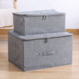 NNEAGS 2X Grey Small Portable Double Zipper Storage Box Moisture Proof Clothes Basket Foldable Home Organiser