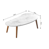 NNEAGS 2X 80x40cm White Stone Pattern Living Room Nordic  Coffee Table Modern Style