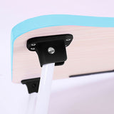 NNEAGS Blue Portable Bed Table Adjustable Foldable Bed Sofa Study Table Laptop Mini Desk with Notebook Stand Cup Slot Home Decor
