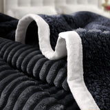 NNEAGS 2X Black Throw Blanket Warm Cozy Double Sided Thick Flannel Coverlet Fleece Bed Sofa Comforter