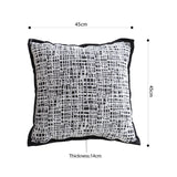 NNEAGS 45cm Vintage Leopard Print Sofa Black & White Grid Wide Edge Square Throw Pillow