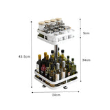 NNEAGS 2X 2 Tier Steel White Square Rotating Multi-Function Kitchen Portable Storage Spice Seasoning Kitchen Countertop Organiser Shelf
