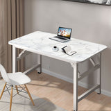 NNEAGS 120x60 White Foldable Computer Study Table Easy Assembly Desk No Chair