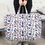 NNEAGS 2X Nautical Icons Super Large Storage Luggage Bag Double Zipper Foldable Travel Organiser Essentials
