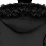 NNEAGS abbee Black XL Winter Fur Hooded Thick Overcoat Jacket Stylish Lightweight Quilted Warm Puffer Coat