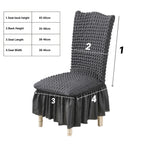 NNEAGS Dark Grey Chair Cover Seat Protector with Ruffle Skirt Stretch Slipcover Wedding Party Home Decor