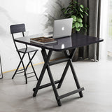 NNEAGS Black Dining Table Portable Square Surface Space Saving Folding Desk Home Decor