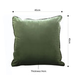 NNEAGS 45cm Subtle Army Green Foliage Velvet Square Throw Pillow