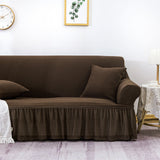 NNEAGS 3-Seater Coffee Sofa Cover with Ruffled Skirt Couch Protector High Stretch Lounge Slipcover Home Decor