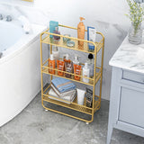 NNEAGS 2X 3 Tier Rectangular Bathroom Shelf Multifunctional Storage Display Rack Organiser