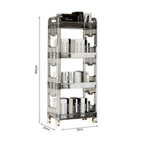 NNEAGS 38x24cm Black 4 Tier Bookshelf & Cosmetic Storage Organizer Trolley Rack
