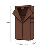 NNEAGS 2X 75x45xcm Brown Clothes Organizer Rack with Zippered Dust Cover