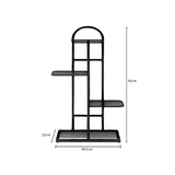 NNEAGS 4 Tier 5 Pots Black Metal Plant Stand Flowerpot Display Shelf Rack Indoor Home Office Decor