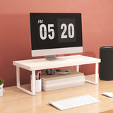 NNEAGS 2X 40cm White Computer Monitor Elevated Stand Desktop Support Station Rack