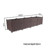 NNEAGS 2X 160cm Raised Planter Box Vegetable Herb Flower Outdoor Plastic Plants Garden Bed Deepen
