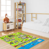 NNEAGS 120cm Kids Rug Street Map Play Mat, Educational Baby Theme Park Area Rugs