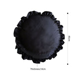 NNEAGS 2X 45X Butterfly Black Vintage Lotus Leaf Edge Round Throw Pillow