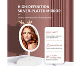 NNEAGS White Cosmetic Jewelry Storage Organiser with Antler LED Light Mirror Tabletop Vanity Set