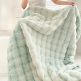 NNEAGS 2X 200cm Light Green Fuzzy Super Soft and Cozy Fluffy Throw Blanket