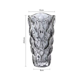 NNEAGS 30cm Glass Grey Vase Crystal VASE Thick Modern Home Decor