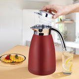 NNEAGS 2X 2.2L Stainless Steel Kettle Insulated Vacuum Flask Water Coffee Jug Thermal Red