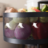NNEAGS 2X 2 Tier Steel Round Rotating Kitchen Cart Multi-Functional Shelves Portable Storage Organizer with Wheels
