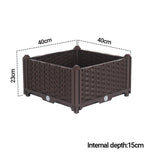 NNEAGS 40cm Raised Planter Box Vegetable Herb Flower Outdoor Plastic Plants Garden Bed