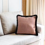 NNEAGS 2X 50cm Mid-century Style Raised Embroidery Texture Edged Square Throw Pillow