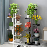 NNEAGS 5 Tier 6 Pots White Metal Plant Rack Flowerpot Storage Display Stand Holder Home Garden Decor