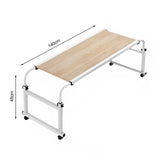 NNEAGS 120x45cm Wood Cross Bed Movable Desk Table w/ Adjustable Length & Height
