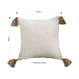NNEAGS 50cm Beige Pillow Textured Throw Cover, Luxurious Rib Knit Ribbed Cotton Throw Pillow