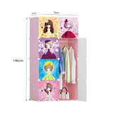 NNEAGS 8 Cubes Princess Design Portable Wardrobe Divide-Grid Modular Storage Organiser Foldable Closet