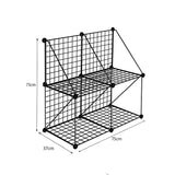 NNEAGS Black Portable 4-Cube 2 Column Storage Organiser Foldable DIY Modular Grid Space Saving Shelf