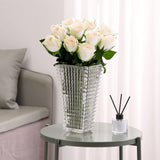 NNEAGS 22.5cm Handcrafted Clear Glass Vase, Classic Design for Home Decor