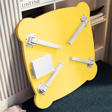 NNEAGS Yellow Minimalist Cat Ear Portable Floor Table Small Space-Saving Mini Desk Home Decor