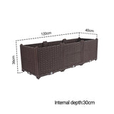 NNEAGS 120cm Raised Planter Box Vegetable Herb Flower Outdoor Plastic Plants Garden Bed Deepen