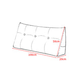 NNEAGS 100cm Dark Grey Triangular Wedge Bed Pillow Headboard Backrest Bedside Tatami Cushion Home Decor