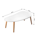 NNEAGS 2X 80x40cm White Living Room Nordic  Coffee Table Simple Modern Home Style